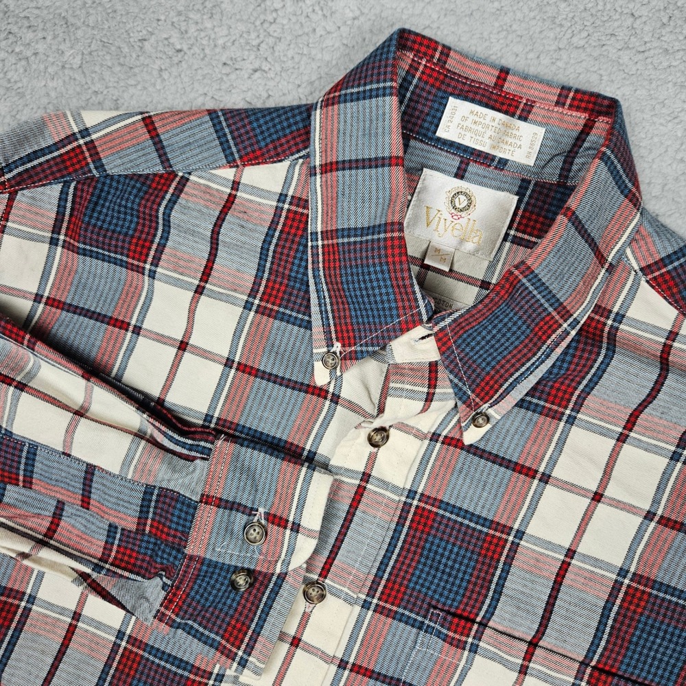 Viyella (Men's Medium) Plaid Button Down Wool Blend‎ Heritage Long Sleeve Shirt